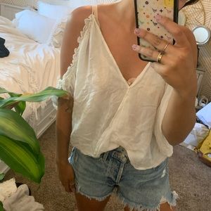 Forever 21 Cold Shoulder White Blouse